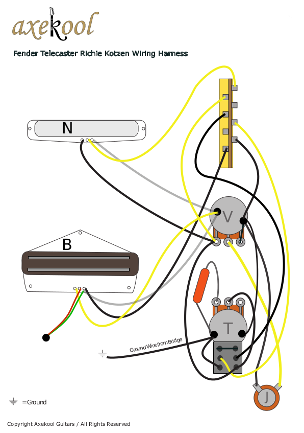 Fender Ritchie Kotzen Telecaster Wiring Diagram & Fitting Instructions