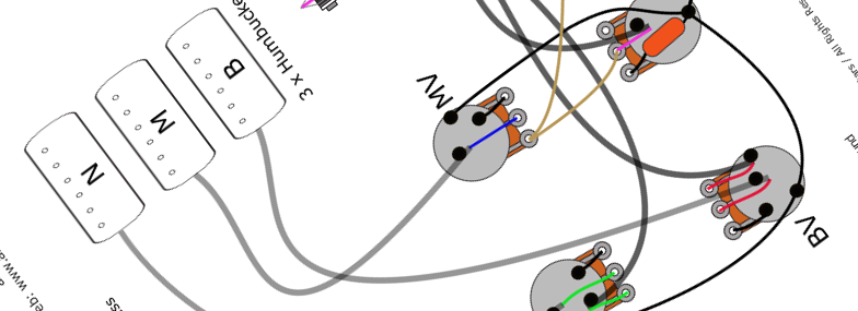 Gibson / Epiphone Firebird 3 Pickups Wiring Diagram & Fitting Instructions