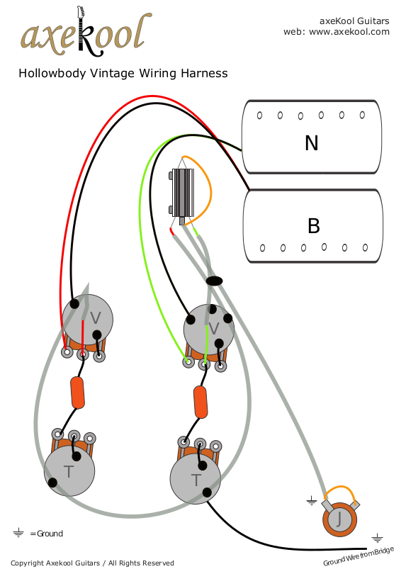 Hollowbody Guitars Wiring Diagram and Fitting Instructions