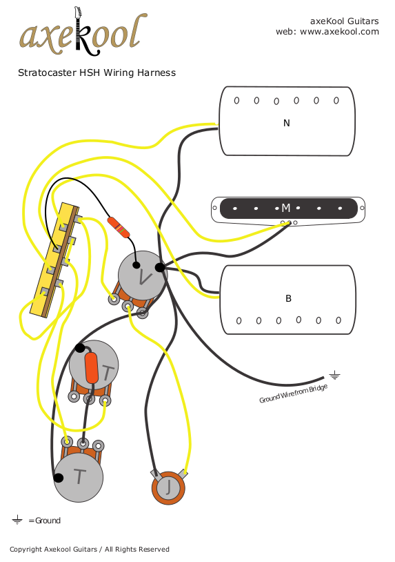 Fender Stratocaster HSH Wiring Diagram & Fitting Instructions