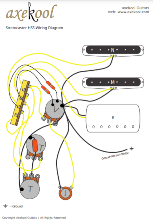 Fender Stratocaster HSS Wiring Diagram & Fitting Instructions