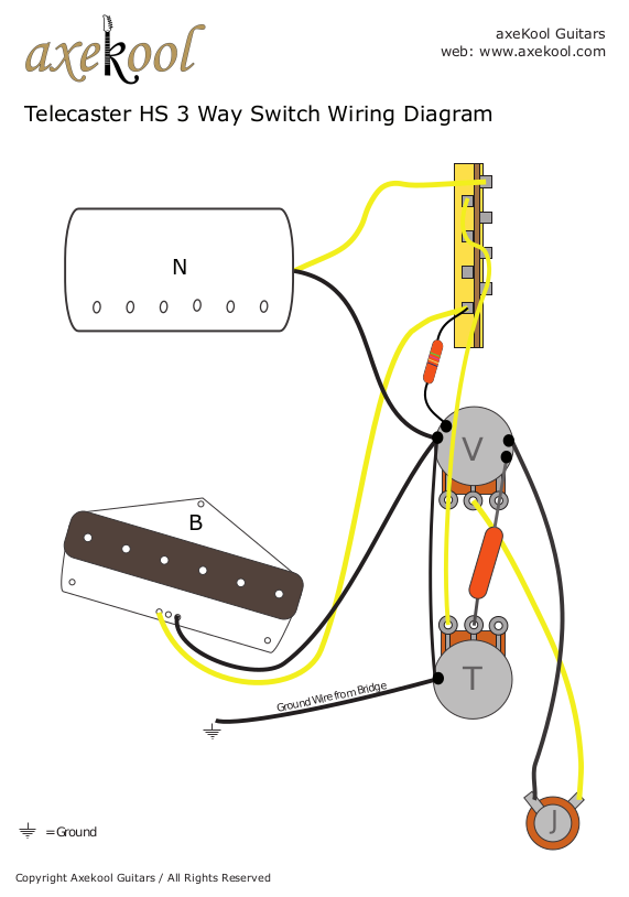 Fender HS Telecaster Wiring Diagram & Fitting Instructions