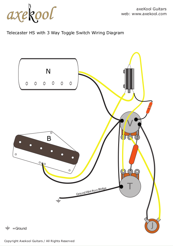 Fender Telecaster HS With Toggle Switch Wiring Diagram & Fitting Instructions