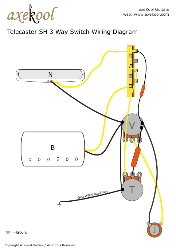 Fender SH Telecaster Wiring Diagram & Fitting Instructions