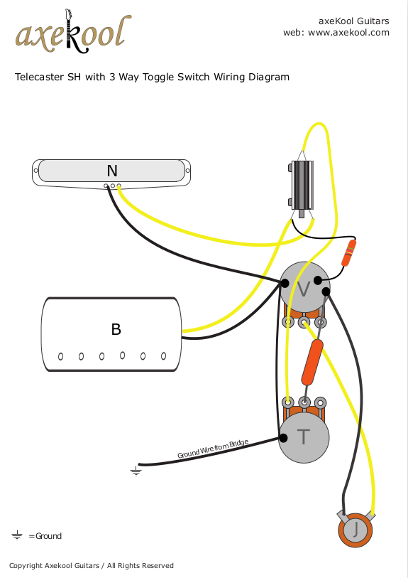 Fender Telecaster SH With Toggle Switch Wiring Diagram & Fitting Instructions