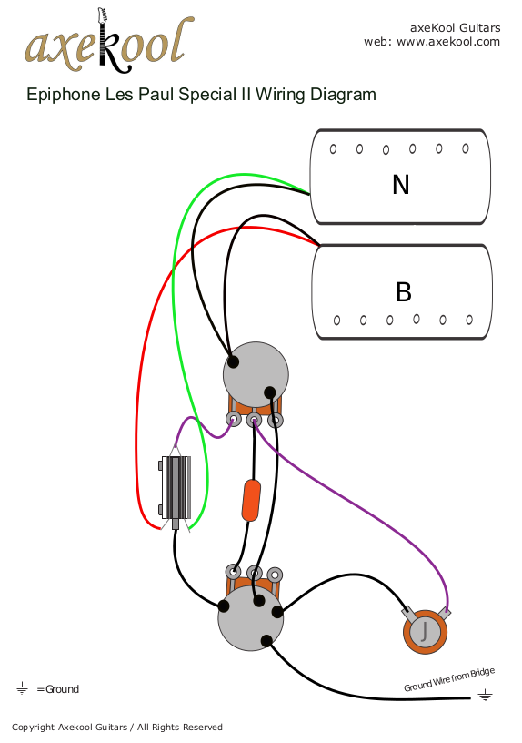 Epiphone Les Paul Special II Wiring Diagram & Fitting Instructions