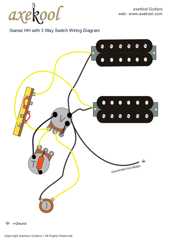 Ibanez HH Wiring Diagram & Fitting Instructions