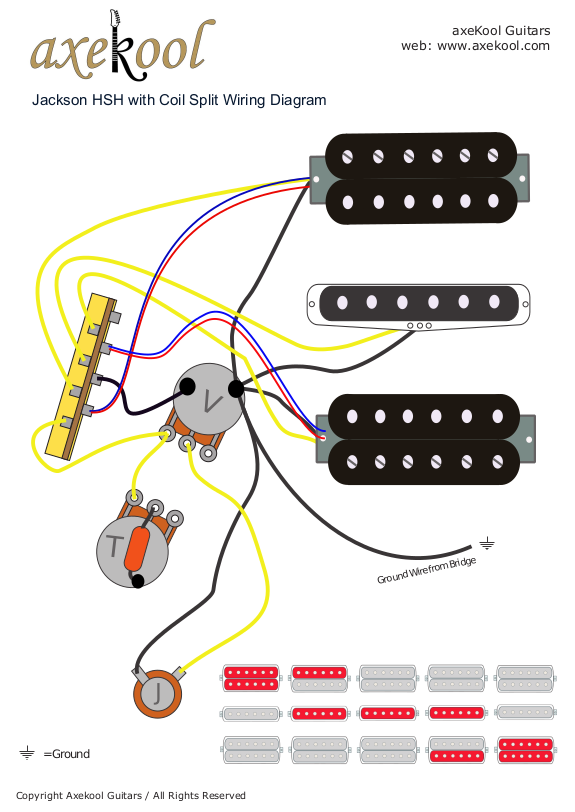 Jackson HSH with Coil Split Wiring Diagram & Fitting Instructions