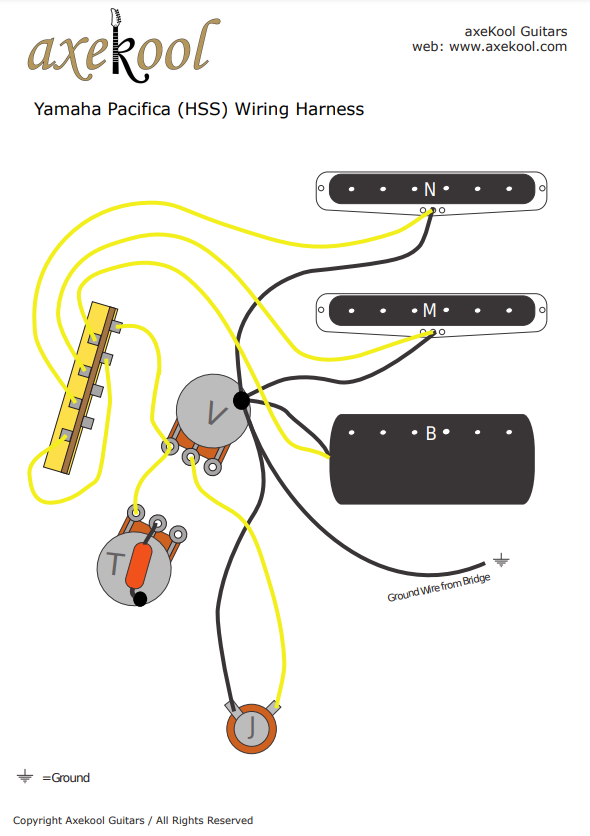 Yamaha Pacifica 112 Wiring Diagram & fitting Instructions