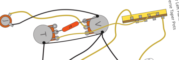 Fender Telecaster Left Handed with 3 Way Blade Switch Wiring Diagram & Fitting Instructions