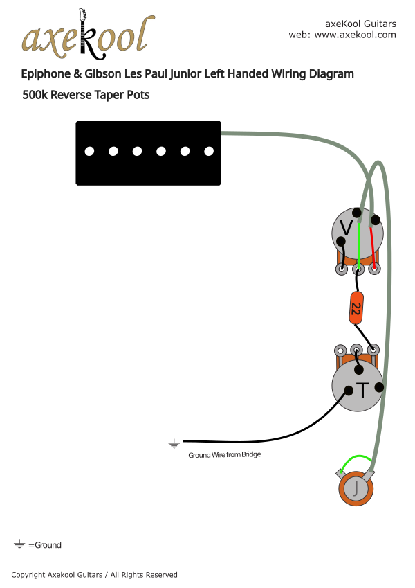 Epiphone & Gibson Les Paul Junior Left Handed Wiring Diagram & Fitting