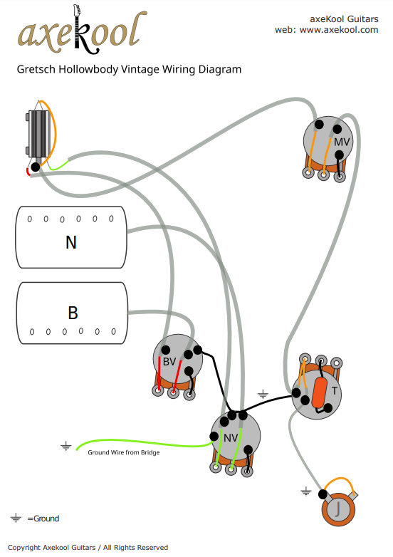 Gretsch Hollowbody Vintage Wiring Diagram & Fitting Instructions