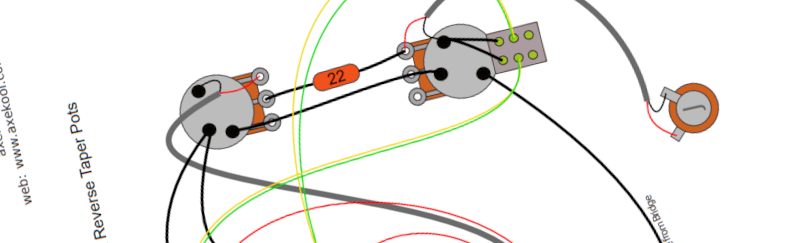 PRS 2 Pot Left Handed Wiring Diagram & Fitting Instructions