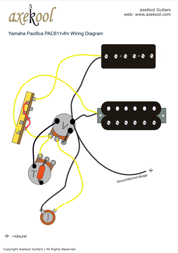 Yamaha Pacifica PAC611vfm Wiring Diagram & Fitting Instructions